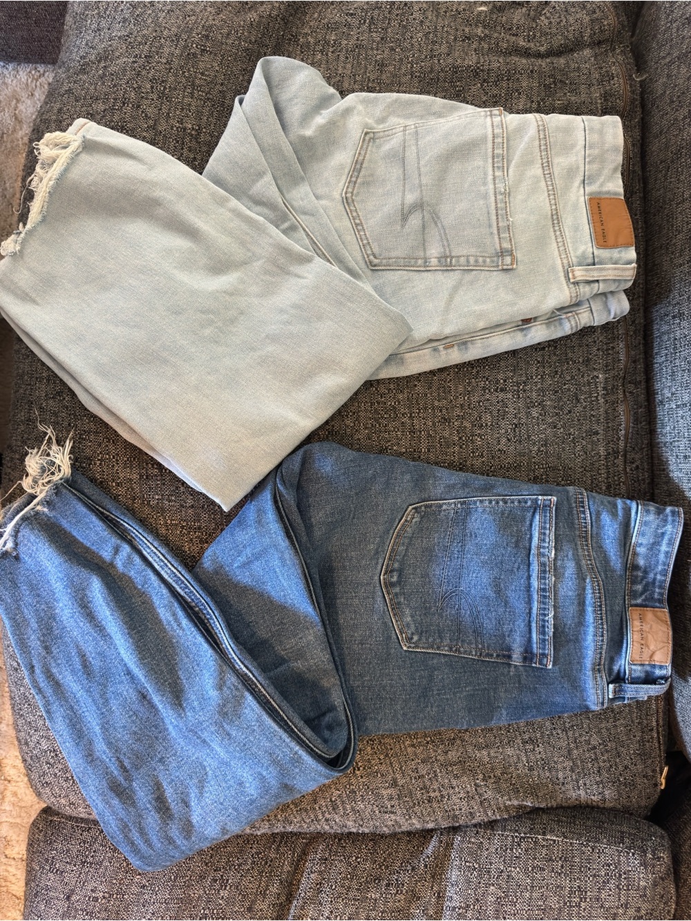 American Eagle Straight Leg Jeans Duo — Light Wash & Medium Blue